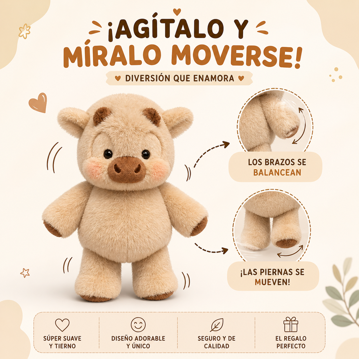 Running Cow Stuffed Animal